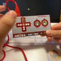 Using the Makeymakey to control a sketch from Activity 1, studying the difference in how the movement feels